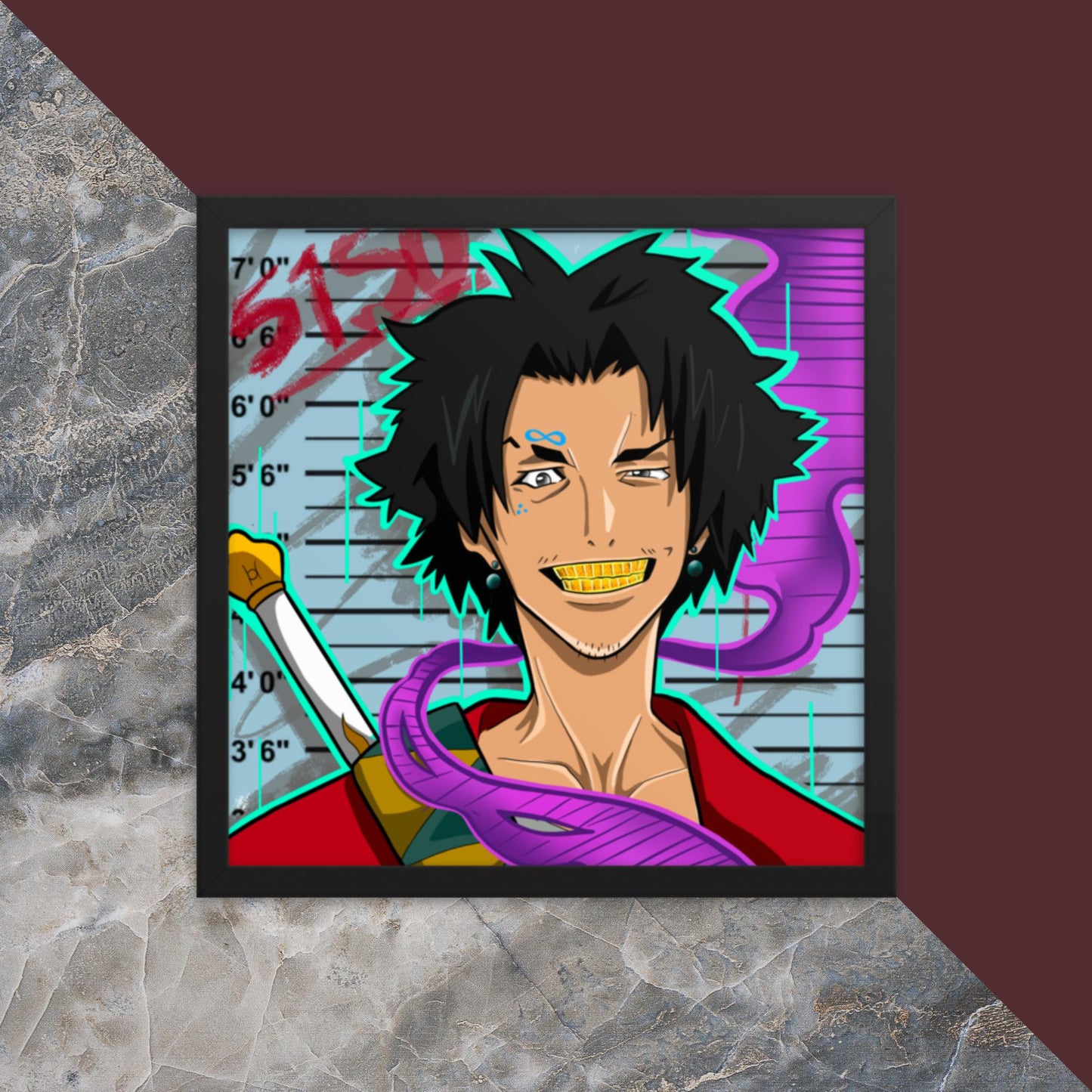 FRAMED GOLD MOUF PIRATE DIGITAL ARTWORK